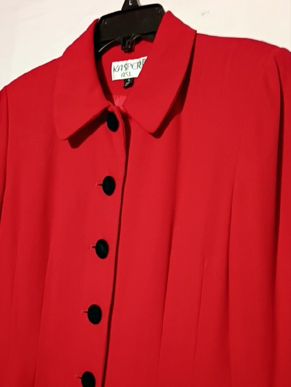 Vintage Red Long Dress Coat, Button-Front, Sz 6 - Picture 3 of 15